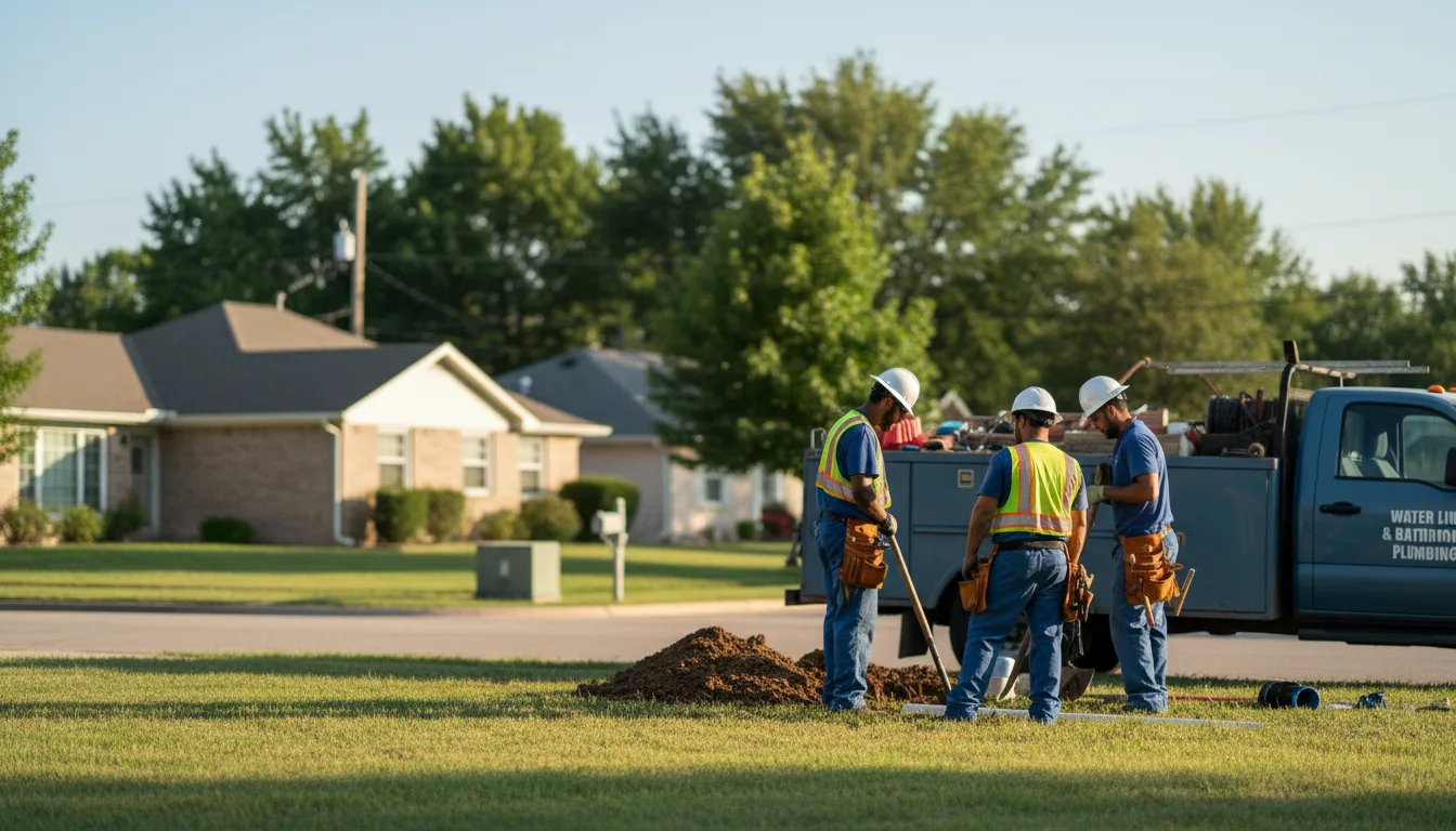 Residential water line and bathroom plumbing service in Milford Center, OH